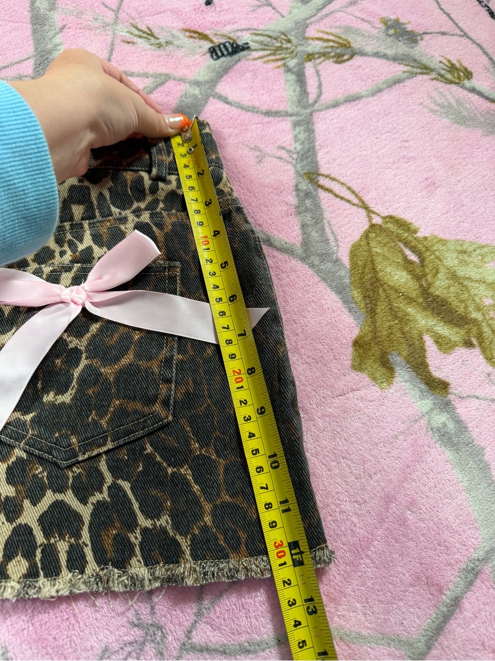 Edikted Leopard Print Denim Mini Skirt - Picture 6 of 6